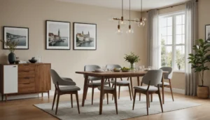 table à manger placée contre un mur