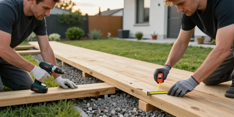comment faire une terrasse en bois sur herbe