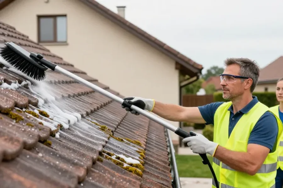 comment nettoyer sa toiture sans monter sur le toit