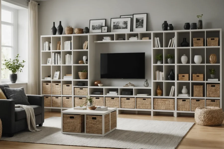 idées de rangement Kallax pour le salon